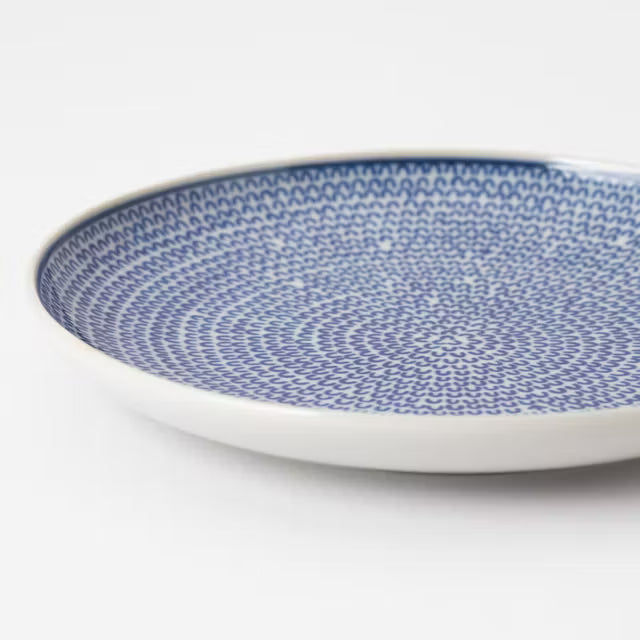 Arita Ware Small Plate - Blue Arabesque & Chrysanthemum