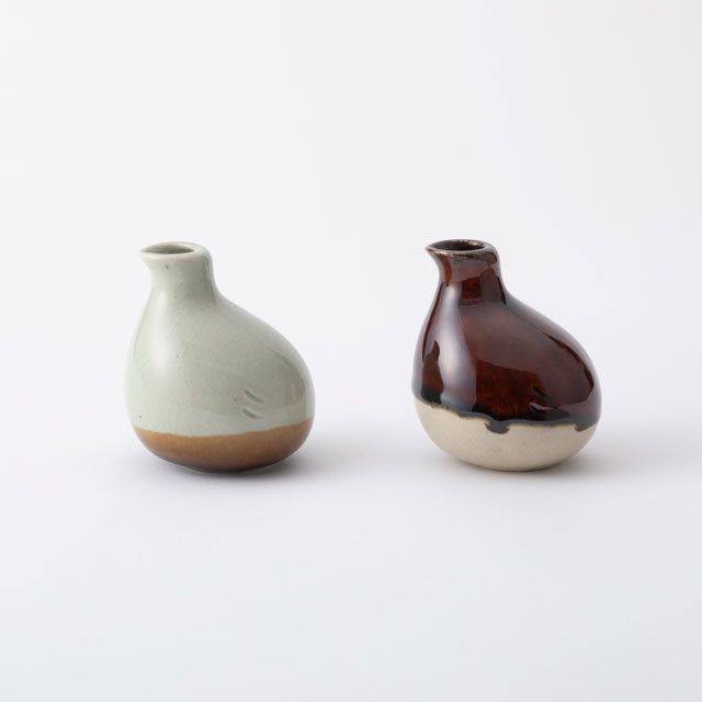 Seto Ware Flower Vase: Bird Design