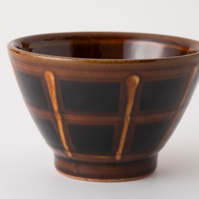 Good Day Rice Bowl - Amber & White Grid