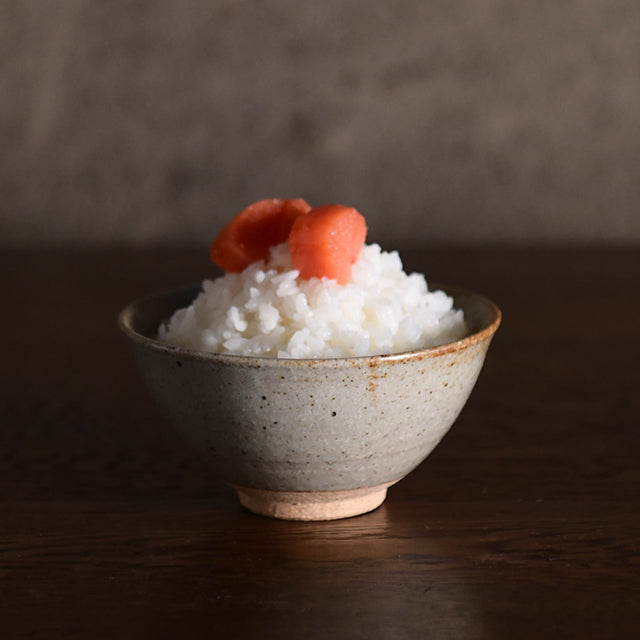Mino ware rice bowl with rice and tarako inside