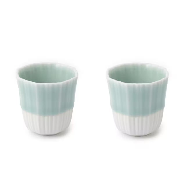 Nabeshima Kosen Kiln Celadon Sake Cup - Set of 2