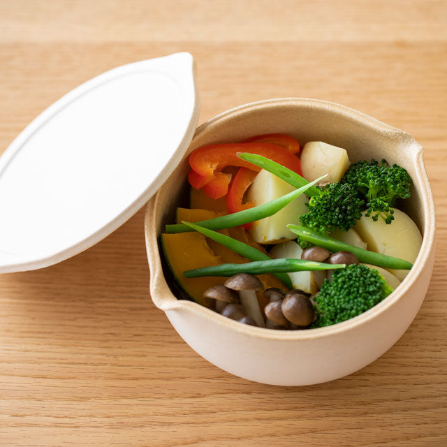 Shigaraki Ware Ceramic Microwave Steamer Bowl - Large